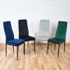 Zamatová jedálenská stolička Collet tmavo modrá
