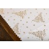 Luxusný Vianočný obrus so stromčekmi - zlatý SW7
