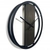 Kovové hodiny s dubovým drevom LOFT OVAL wenge