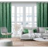 Zamatový záves s elegantnou potlačou ZKPK-02 v zelenej farbe