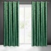 Zamatový záves s elegantnou potlačou ZKPK-02 v zelenej farbe
