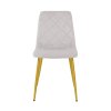 Zamatová jedálenská stolička Karo svetlo sivá zlaté nohy 1