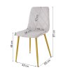 Zamatová jedálenská stolička Karo svetlo sivá zlaté nohy rozmer