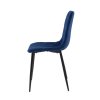Zamatová jedálenská stolička Karo modrá 3