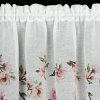 Kuchynská záclonka ARI zdobená potlačou magnólií a čipkou 150x60cm