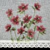 Kuchynská záclonka ISA zdobená kvetinovou potlačou a čipkou 150 x 60 cm