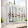Kuchynská záclonka ISA zdobená kvetinovou potlačou a čipkou 150 x 60 cm