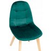 Zamatová jedálenská stolička COLIN Tmavozelená