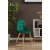 Zamatová jedálenská stolička COLIN Tmavozelená