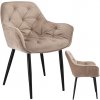 Jedálenská zamatová stolička LARGO - béžová
