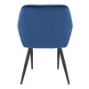 Zamatová jedálenská stolička LARGO - tmavo modrá