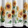 Kuchynská záclonka HELIA zdobená kvetinovou potlačou a čipkou 150 X 30 cm