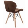 Zamatová jedálenská stolička MATIAS hnedá2