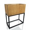 Kovový kvetináč s dubovým drevom LOFT Fiorino 42x22x50cm 1