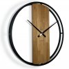 Kovové hodiny s dubovým drevom LOFT OVAL 80cm