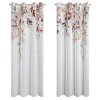 Set dvoch dekoračných etamínových závesov MEG s motívom jesenných kvetov
