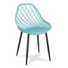 Jedálenská stolička OSLO tyrkysová na čiernych kovových nohách