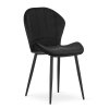 Sada zamatových jedálenských stoličiek TERNI - čierne