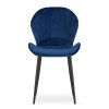 Sada zamatových jedálenských stoličiek TERNI - tmavo modré