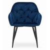 Zamatové jedálenské kreslo FORIO - tmavo modré