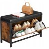 Rustikálna skrinka na topánky so sedadlom - LSB049B01