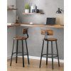 Barové stoličky LBC026B01V1 s operadlom a podnožkou - rustikálne hnedé
