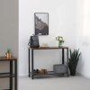 Konzolový stolík LNT80X s kovovým rámom 101x35x80 cm - rustikálny hnedý