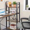 Počítačový stôl LWD48X v rustikálnom štýle 120x60x120 cm - hnedý