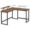 Rohový písací stôl LWD56X v rustikálnom štýle 130x140 cm - hnedý