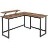 Rohový písací stôl LWD56X v rustikálnom štýle 130x140 cm - hnedý