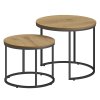 Set 2ks kávových stolíkov - dub / čierne nohy