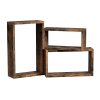 Set 3ks rustikálnych nástenných políc - LWS094X01