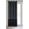 Luxusný záves CARLI na kolieskach s volánikmi a trblietavým pásom kryštálov - čierny