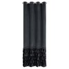 Luxusný záves CARLI na kolieskach s volánikmi a trblietavým pásom kryštálov - čierny