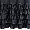 Luxusný záves CARLI na kolieskach s volánikmi a trblietavým pásom kryštálov - čierny