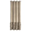 Luxusný záves CARLI na kolieskach s volánikmi a trblietavým pásom kryštálov - tmavobéžový