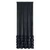 Luxusný záves CARLI na pásku s volánikmi a trblietavým pásom kryštálov - čierny