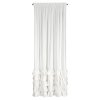 Luxusný záves CARLI na pásku s volánikmi a trblietavým pásom kryštálov - biely