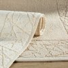 Bavlnený kúpeľňový koberček NIKA s geometrickým vzorom - krémový