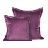 Zamatová obliečka na vankúš RIA s lémom - fialová