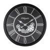 Veľké retro nástenné hodiny v čiernej farbe s rímskymi čislicami