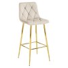 Sada 4 barových stoličiek NADO - béžové / zlaté nohy