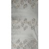 Zamatový záves IDALIA zdobený potlačou listov - strieborný