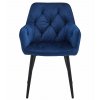 Elegantná zamatová stolička JORK - tmavomodrá