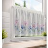 Kuchynská záclonka DOLOREZ zdobená kvetinovou potlačou a čipkou 150 x 60 cm