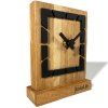 Drevené stolové hodiny Square OAK - čierne