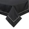 Elegantný čierny obrus DORITA so striebornou lemovkou 145 x 280 cm