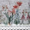 Kuchynská záclonka NEMEZJA zdobená kvetinovou potlačou a čipkou 150 x 30 cm