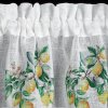 Kuchynská záclonka CLOE zdobená citrónovou potlačou a čipkou 150 x 30 cm