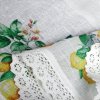 Kuchynská záclonka CLOE zdobená citrónovou potlačou a čipkou 150 x 30 cm